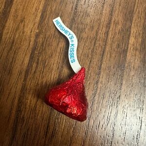 Vintage 1989 Hallmark Cards brooch of hersey kisses red